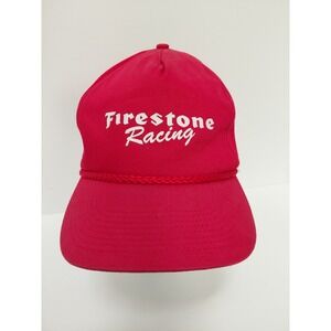Firestone Racing Vintage Red Rope Snapback Hat American Flag Patch Mens Cap OSFA